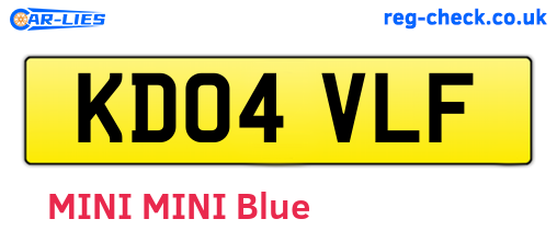 KD04VLF are the vehicle registration plates.