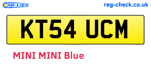 KT54UCM are the vehicle registration plates.