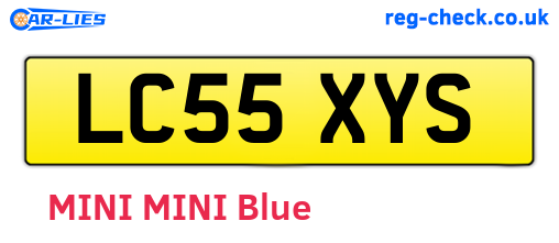 LC55XYS are the vehicle registration plates.