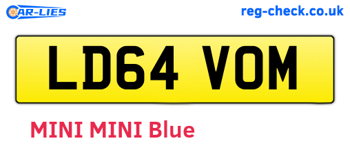 LD64VOM are the vehicle registration plates.