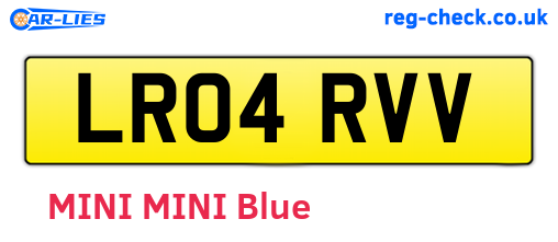LR04RVV are the vehicle registration plates.