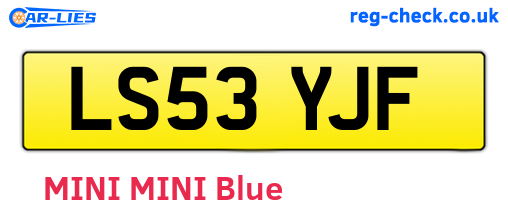 LS53YJF are the vehicle registration plates.