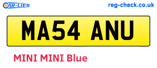 MA54ANU are the vehicle registration plates.