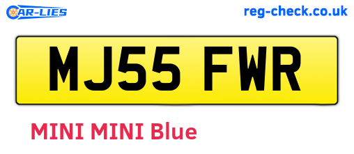 MJ55FWR are the vehicle registration plates.
