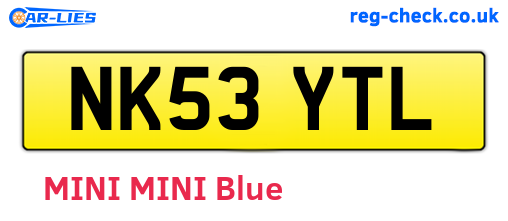 NK53YTL are the vehicle registration plates.