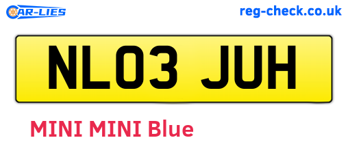NL03JUH are the vehicle registration plates.