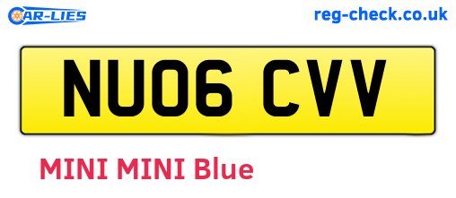 NU06CVV are the vehicle registration plates.