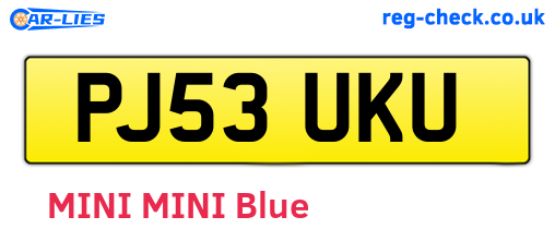 PJ53UKU are the vehicle registration plates.