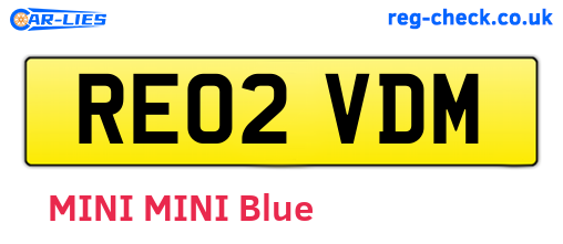 RE02VDM are the vehicle registration plates.