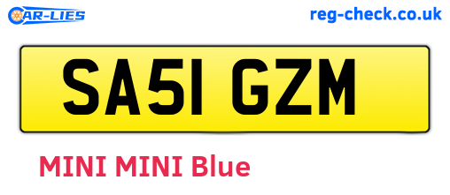 SA51GZM are the vehicle registration plates.