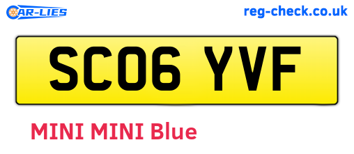 SC06YVF are the vehicle registration plates.
