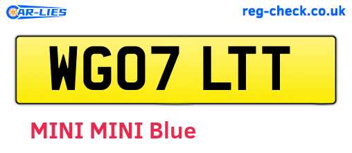 WG07LTT are the vehicle registration plates.