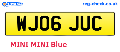 WJ06JUC are the vehicle registration plates.