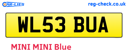 WL53BUA are the vehicle registration plates.