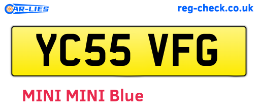 YC55VFG are the vehicle registration plates.