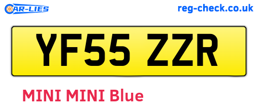 YF55ZZR are the vehicle registration plates.