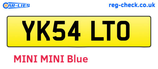 YK54LTO are the vehicle registration plates.