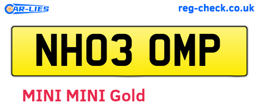 NH03OMP are the vehicle registration plates.