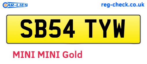 SB54TYW are the vehicle registration plates.