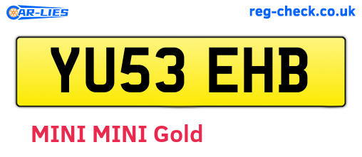 YU53EHB are the vehicle registration plates.