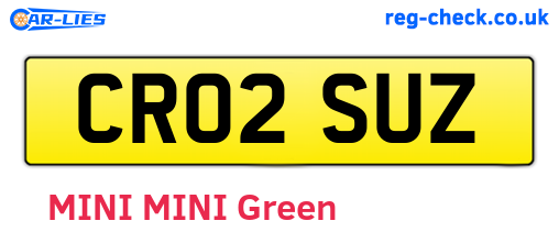 CR02SUZ are the vehicle registration plates.