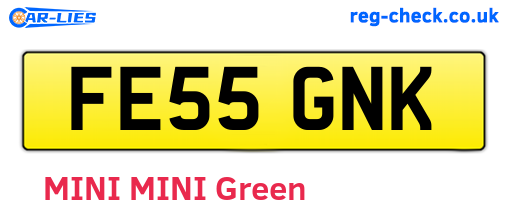 FE55GNK are the vehicle registration plates.
