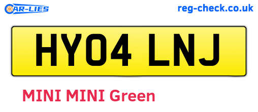 HY04LNJ are the vehicle registration plates.