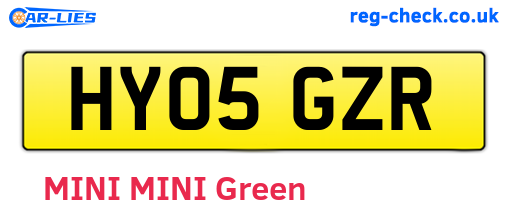 HY05GZR are the vehicle registration plates.