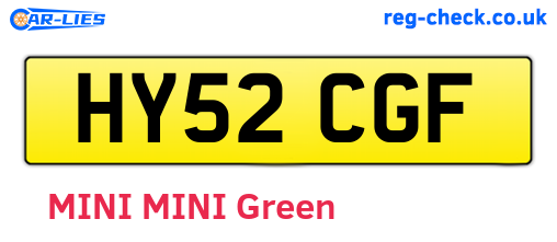 HY52CGF are the vehicle registration plates.