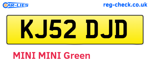 KJ52DJD are the vehicle registration plates.