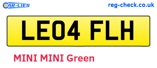 LE04FLH are the vehicle registration plates.
