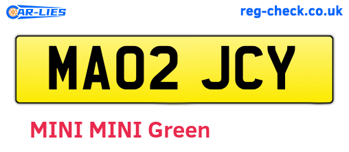 MA02JCY are the vehicle registration plates.