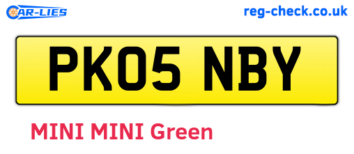 PK05NBY are the vehicle registration plates.