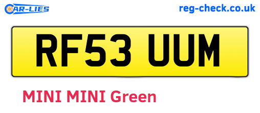RF53UUM are the vehicle registration plates.