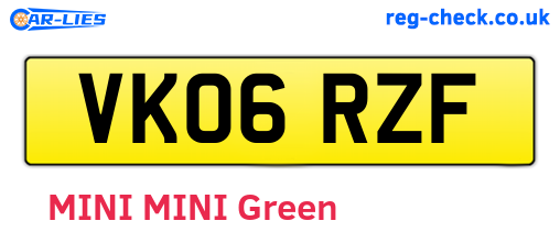 VK06RZF are the vehicle registration plates.