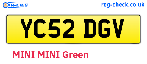 YC52DGV are the vehicle registration plates.