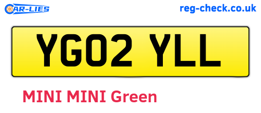 YG02YLL are the vehicle registration plates.