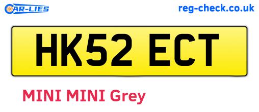 HK52ECT are the vehicle registration plates.