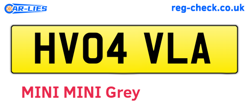 HV04VLA are the vehicle registration plates.