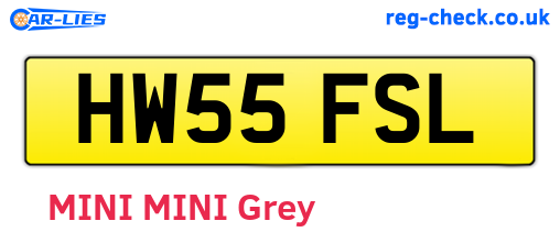 HW55FSL are the vehicle registration plates.