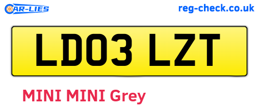 LD03LZT are the vehicle registration plates.