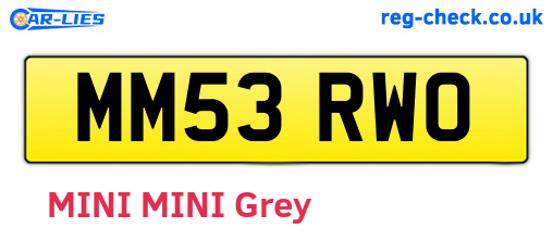 MM53RWO are the vehicle registration plates.