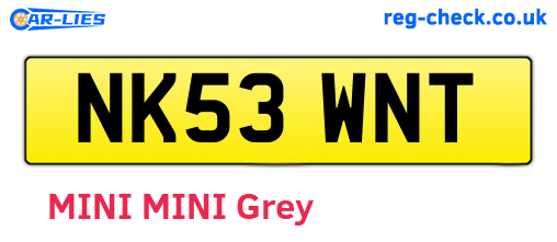NK53WNT are the vehicle registration plates.