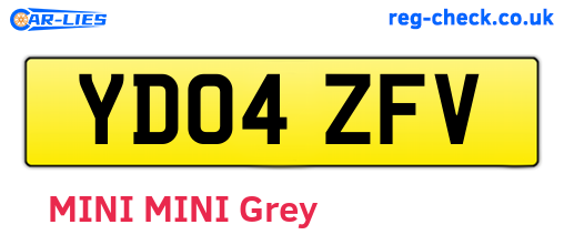 YD04ZFV are the vehicle registration plates.