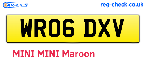WR06DXV are the vehicle registration plates.