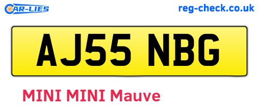 AJ55NBG are the vehicle registration plates.