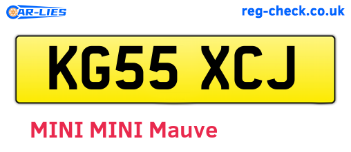 KG55XCJ are the vehicle registration plates.