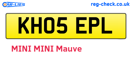 KH05EPL are the vehicle registration plates.