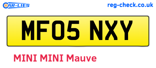 MF05NXY are the vehicle registration plates.