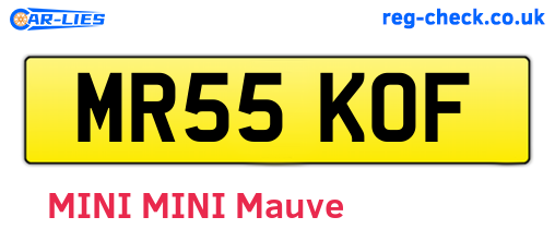 MR55KOF are the vehicle registration plates.